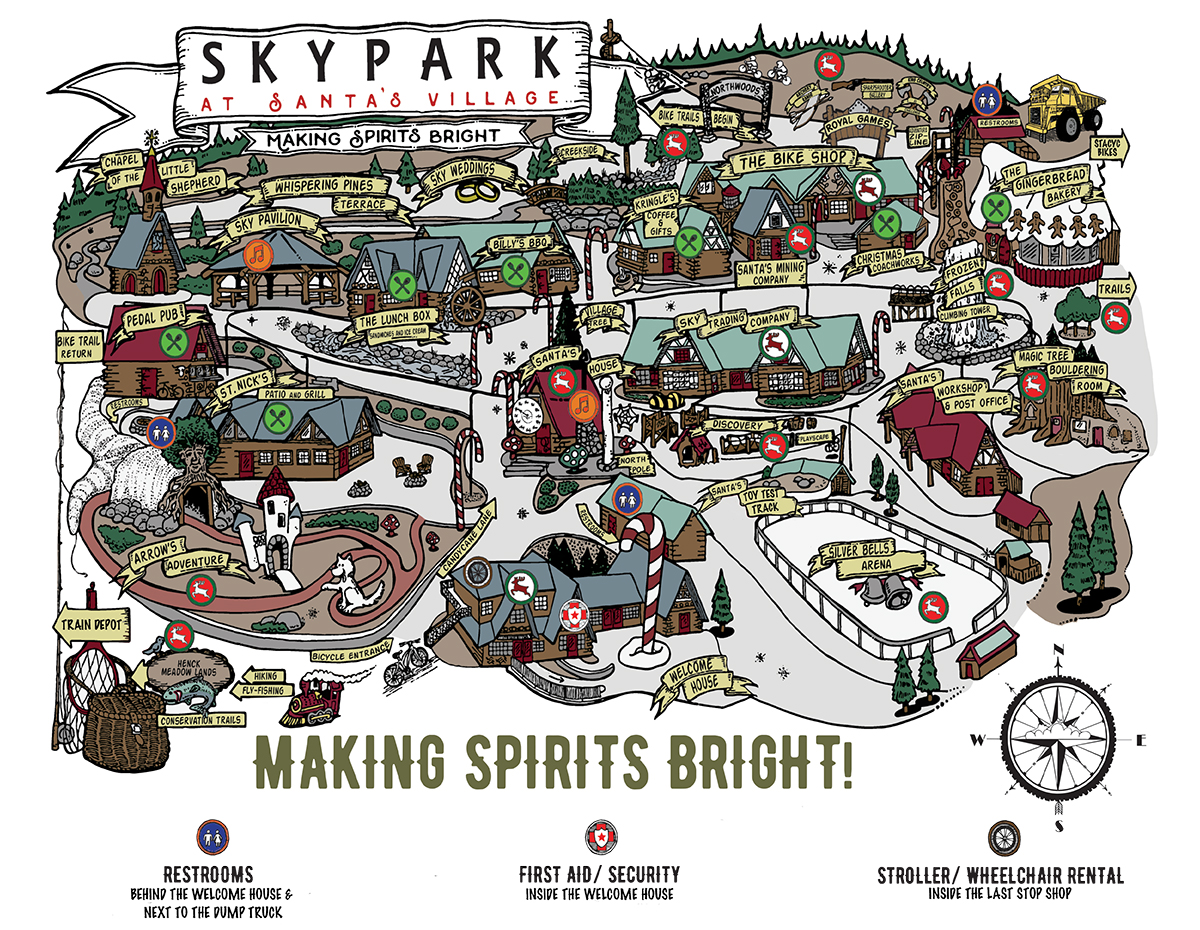 SkyPark at Santa's Village Map - Lake Arrowhead Attractions and Activities