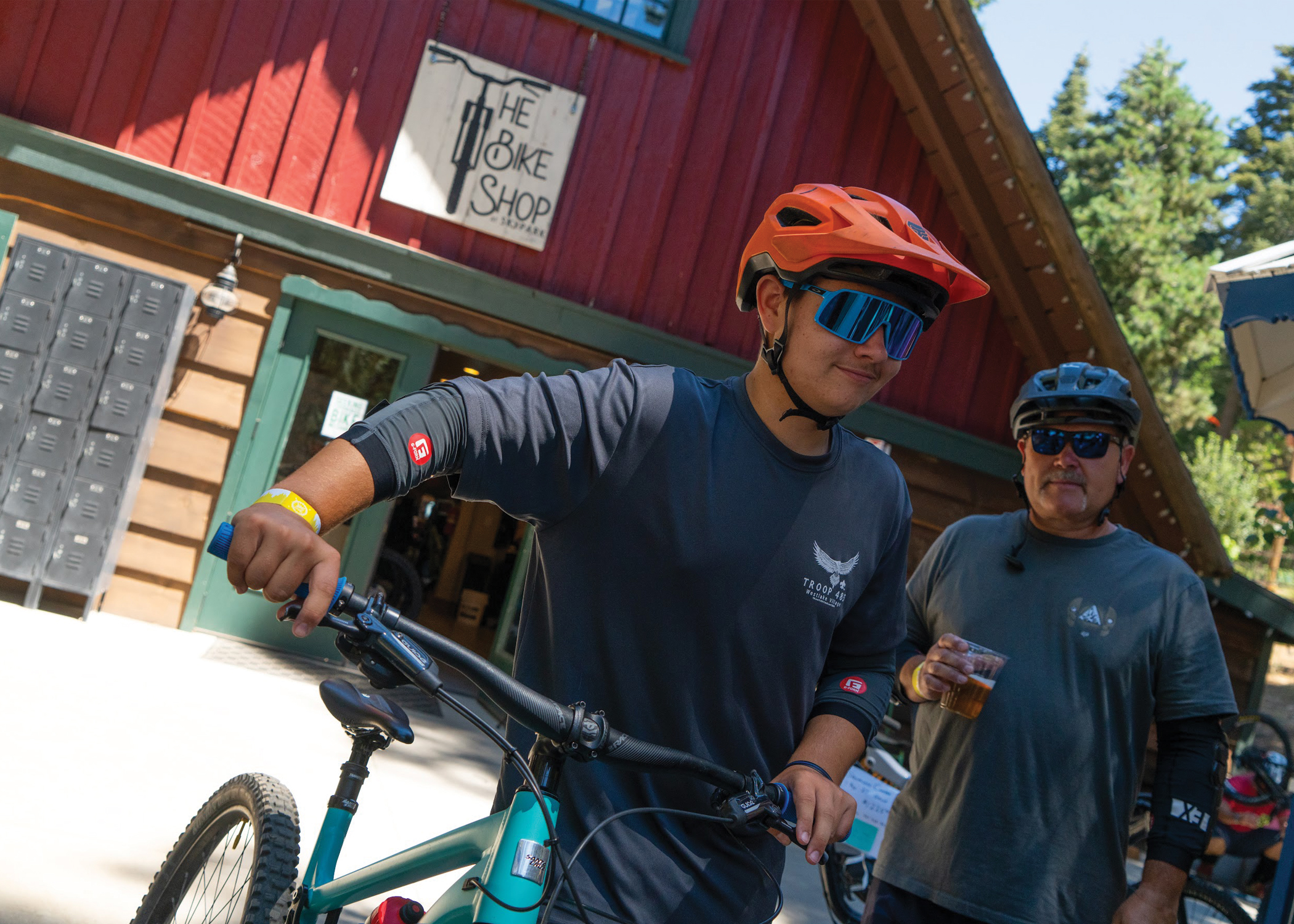 Scout with bike